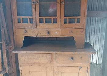 Kredens drewniany PRL vintage do renowacji