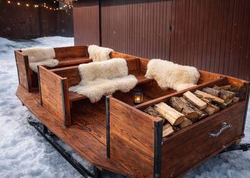 Sanie kuligowe  12-osobowe PREMIUM-mahoń do quada ciągnika