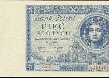 5 zł 1930 Jednoliterowa Seria Rzadki
