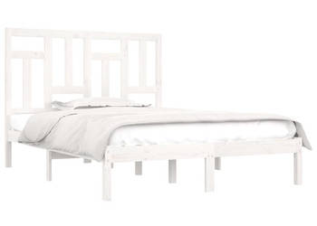 Rama łóżka bez materaca biała lite drewno sosnowe 140x190 cm WM-3104524