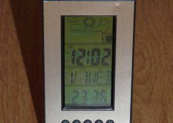 Mała stacja pogodowa z zegarem i budzikiem 11cm