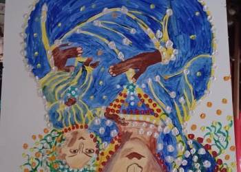 61,5cm na 90cm impasto-MATKA Boska z Dzieciatkiem