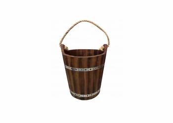 Wiaderko Drewniane Ozdobne Ogrodowe Do Studni Rustykalne Dekoracyjne Kolory