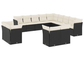 13-cz. zestaw mebli do ogrodu poduszki czarny rattan PE WM-3218546