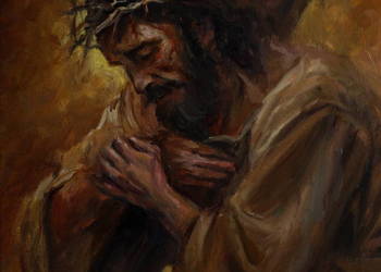 Obraz olejny Jezus z krzyżem 30x40