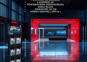 Mobilny stojak perforowany 6xA4 P58A4 – hybryda ulotek haków magnesów