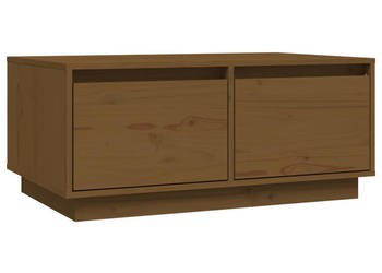 Stolik kawowy miodowy brąz 80x50x35 cm lite drewno sosnowe WM-814442