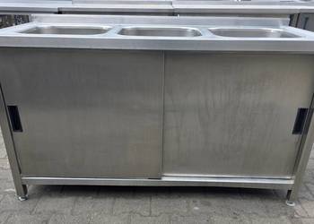 Zlew 3 Komorowy z Szafką Drzwi Suwane 150/60/85 cm M.1297 N