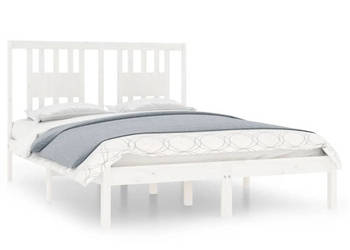 Rama łóżka biała lite drewno sosnowe 140x190 cm WM-3104044