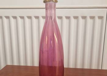 Stara karafka różowe szkło PRL