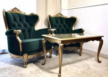 Komplet sofa fotele barok wypoczynkowy stylowy Ludwikowski