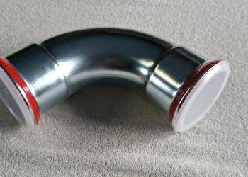 Kolano dwukielichowe fi 76 zaprasowywane