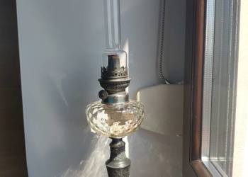 Stara francuska lampa naftowa XIX w marmur cynkal
