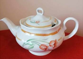 Duży Imbryk Dzbanek Porcelanowy Tulipan PRL