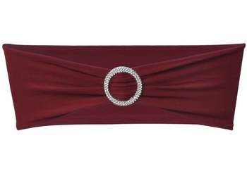 bordowych, dekoracyjnych pasów na krzesła z diamentową klamrą（130347）