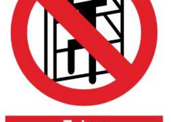 Naklejka BHP Zakaz wchodzenia na regały GB023