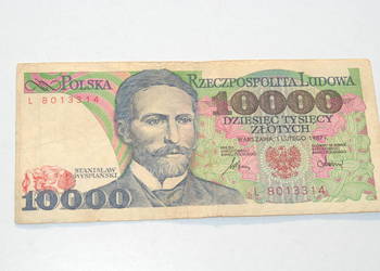 Stary banknot 10000 złotych Wyspiański 1987 antyk
