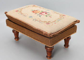 =ARTexpert= Podnóżek Ludwik Gobelin motyw kwiatowt