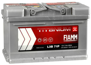 Akumulator 71Ah 680A  FIAMM TITANIUM PRO 12V  Prawy Plus