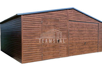 GARAŻ BLASZANY 6m x 5m - dwuspad Brama + drzwi  TS219