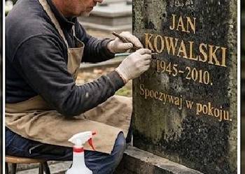 Usługi malowania liter, napisów na pomniku, Cmentarz Wrocław, cennik