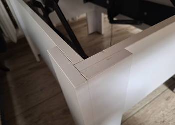 ława stolik kawowy ławostół rozkładany kolor biały drewno 90 x 80Spr