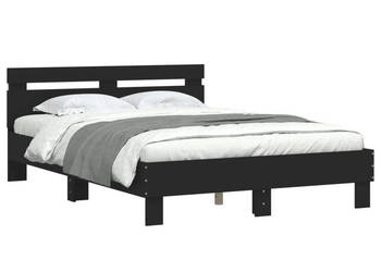 Rama łóżka z wezgłowiem i LED czarna 120x190 cm WM-3207575