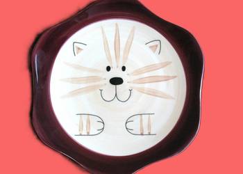 Talerz deserowy z kotem - Cha Cult Fine Ceramics