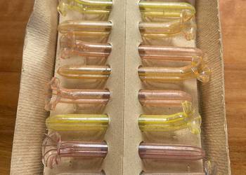 Komplet szklanych podstawek pod sztućce, wazoniki Lauscha Bimini