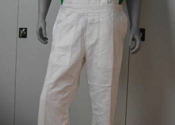 Ogrodniczki robocze, gastronomiczne 100% bawełna, białe