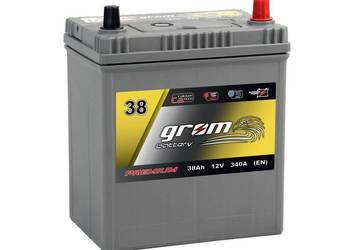 Akumulator 38Ah 340A GROM  Japan Prawy Plus