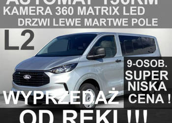 Ford Transit Custom Trend 136KM A8 DrzwiLewe Matrix Led Kamera 360 od ręki…