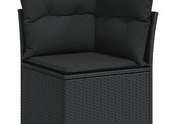 5-cz. zestaw wypoczynkowy do ogrodu poduszki czarny rattan PE WM-3266555