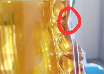 Wazon szkło miodowe , PRL