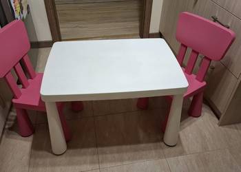 Stolik + 2 krzesełka IKEA MAMMUT – zestaw dla dzieci
