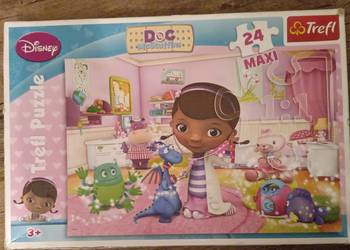 Maxi puzzle 24 elementy firmy Trefl z postaciami z bajki Dr Dośka.