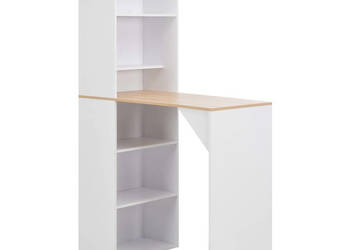 Stolik barowy z szafką biały 115 x 59 x 200 cm WM-280230