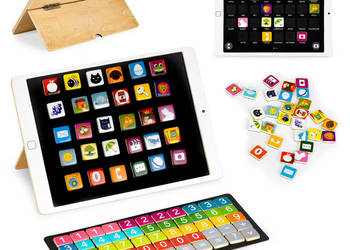 Drewniany tablet edukacyjny tablica magnetyczna kredowa ECOTOYS