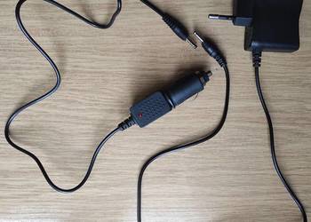 2x kabel do ładowarki akumulatorków 18650: sieć, zapalniczka samochodowa