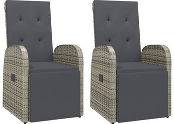 vidaXL Rozkładane krzesła ogrodowe, poduszki, 2 szt., szare(SKU:319541)