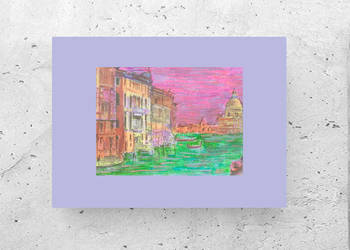 wenecja plakat 30x40, boho plakat do domu, obrazek z Wenecją, pejzaż A3