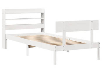 Rama łóżka bez materaca biała lite drewno sosnowe 75x190 cm WM-3306604