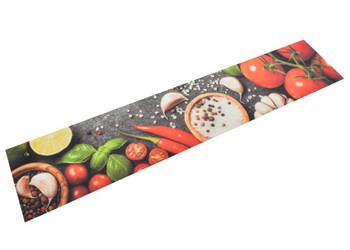 Dywanik kuchenny wzór w warzywa 60x300 cm aksamit WM-136539