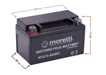 Akumulator Motocyklowy AGM MTX7A-BS 7Ah 120A L+