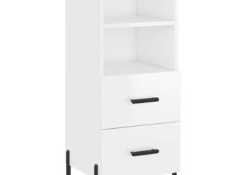 Szafka biała połysk 345x34x90 cm materiał drewnopochodny WM-828678