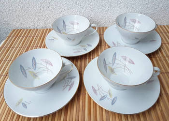 Porcelana Breuther Bavaria 4 filiżanki ze spodkami