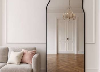 Półowalne lustro o organicznym kształcie w ramie - AURO W RAMIE 1