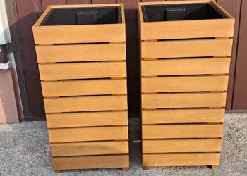 Drewniana donica tarasowa z wkładem