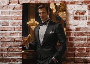 Obraz Portret na płótnie karykatura james bond ze zdjęcia prezent
