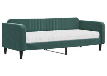 Sofa z materacem do spania ciemnozielona aksamit 90x200 cm WM-3197041